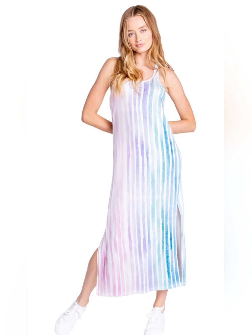 PJ Salvage Tropical Springs Stripe Chemise Lounge Tank Dress Sz Small